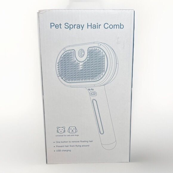 Rechargeable Cat Dog Grooming Steam Brush Removes Static Easy Clean w/Handle - Picture 6 of 8